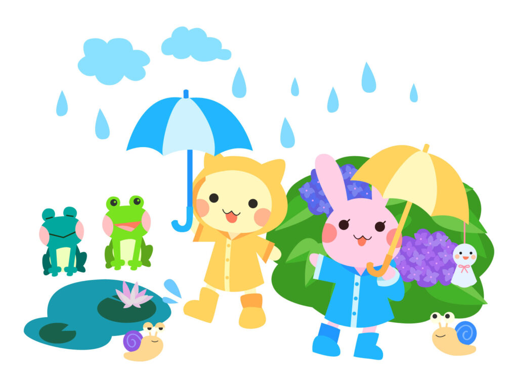 動物と傘とレインコート