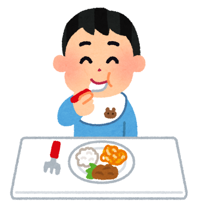 ごはんを上手に食べる子供