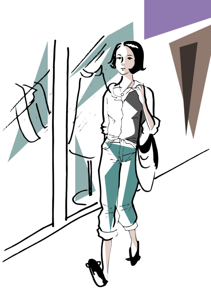 歩く女性