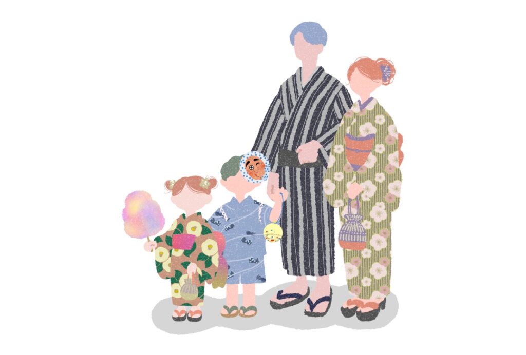 夏 お祭り 家族