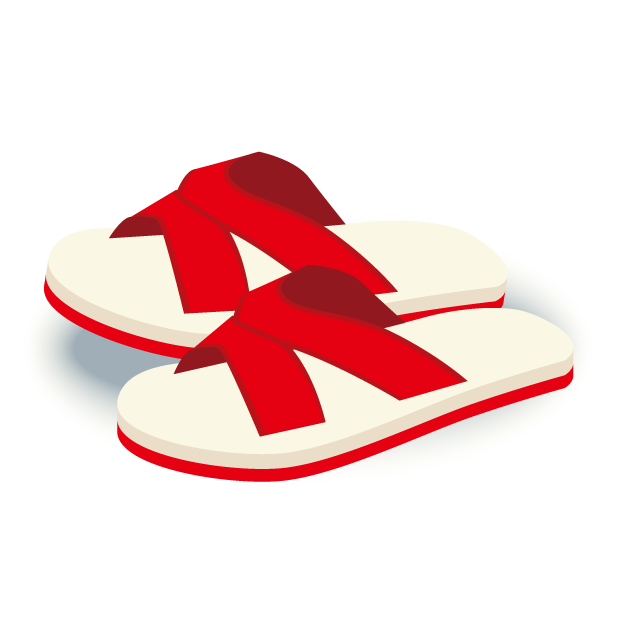 赤いサンダルのイラスト