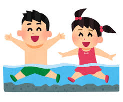水に入る子ども