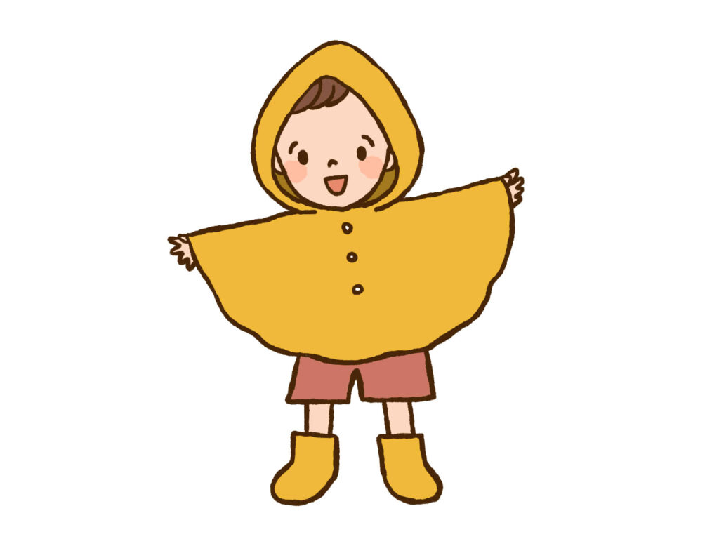 ポンチョを着る子供