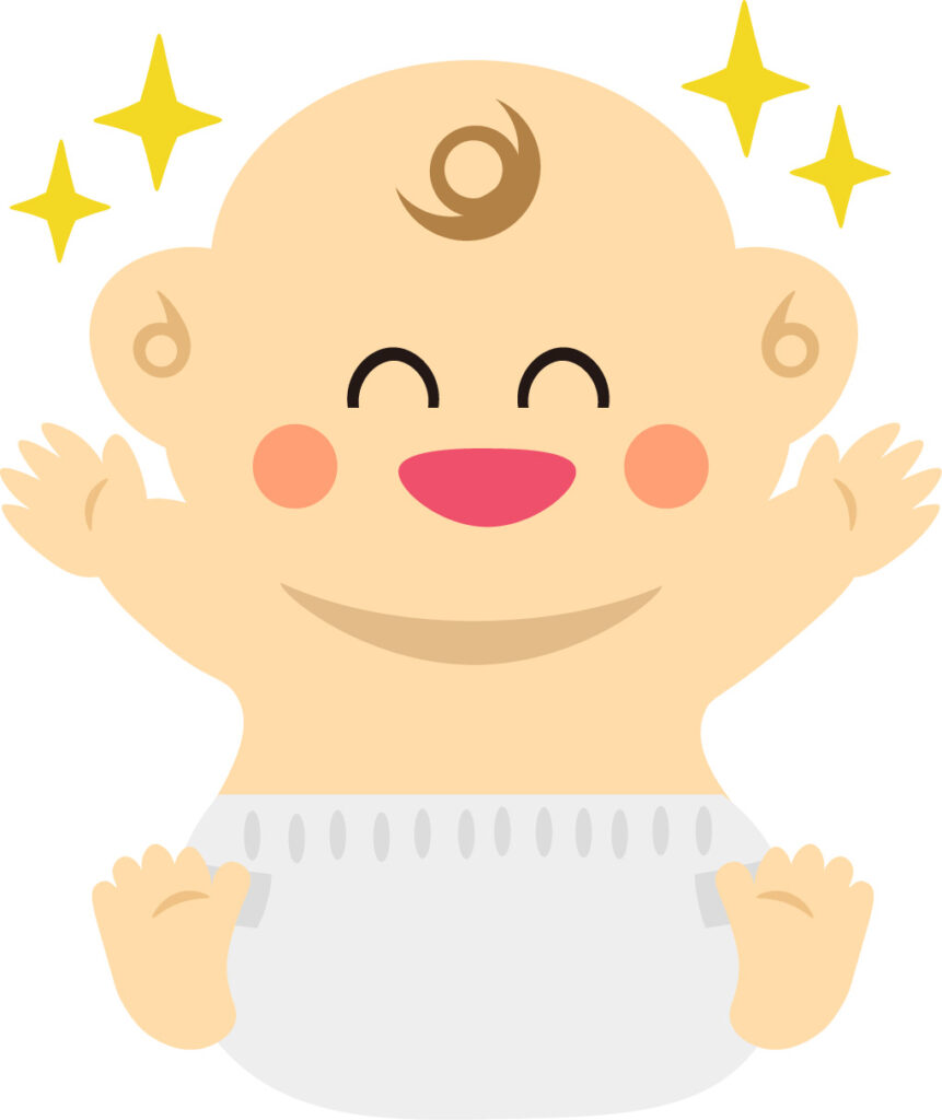 オムツをはいた赤ちゃん