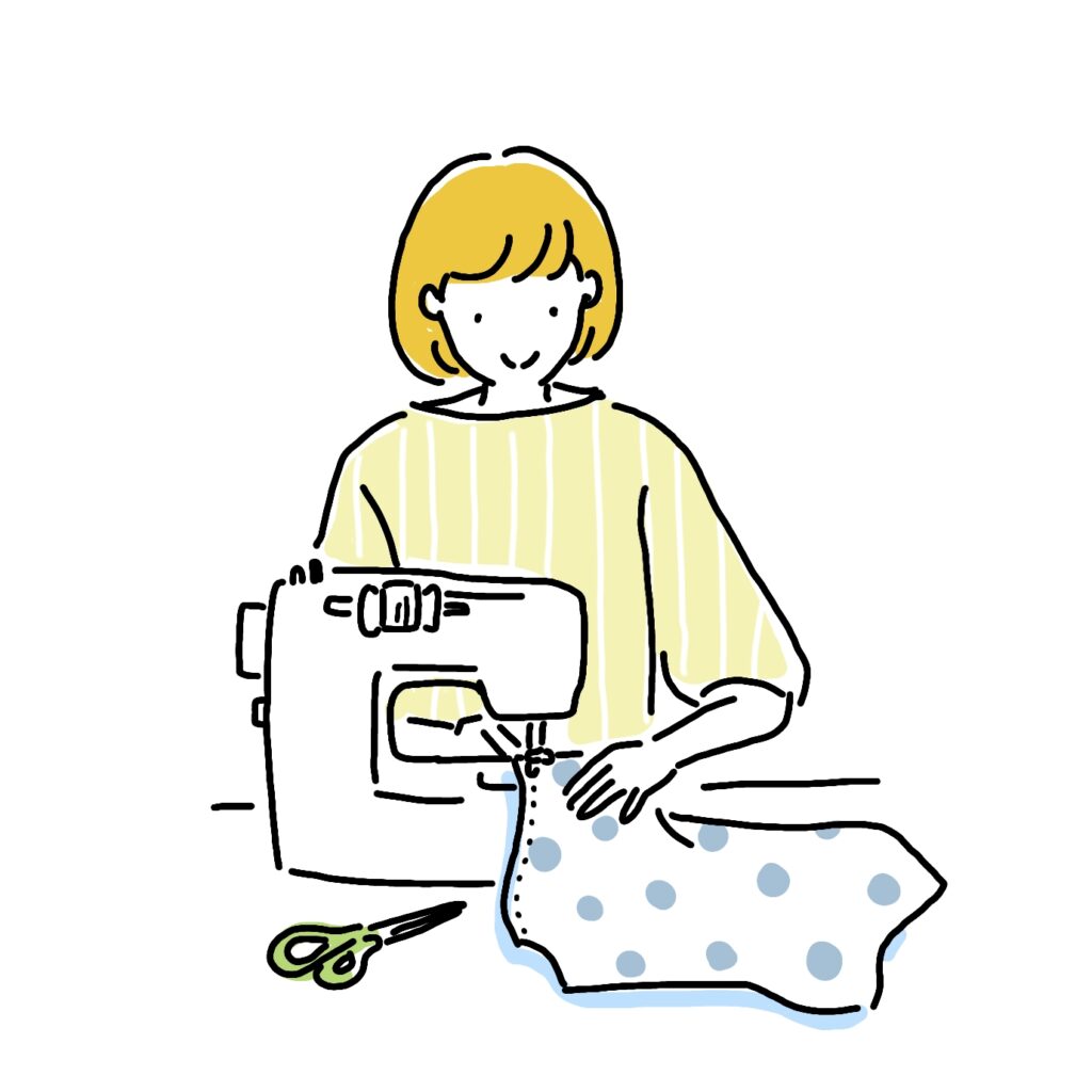 ミシンを使う女性