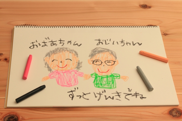 祖父母の似顔絵