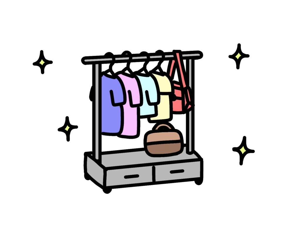 断捨離後の洋服掛け