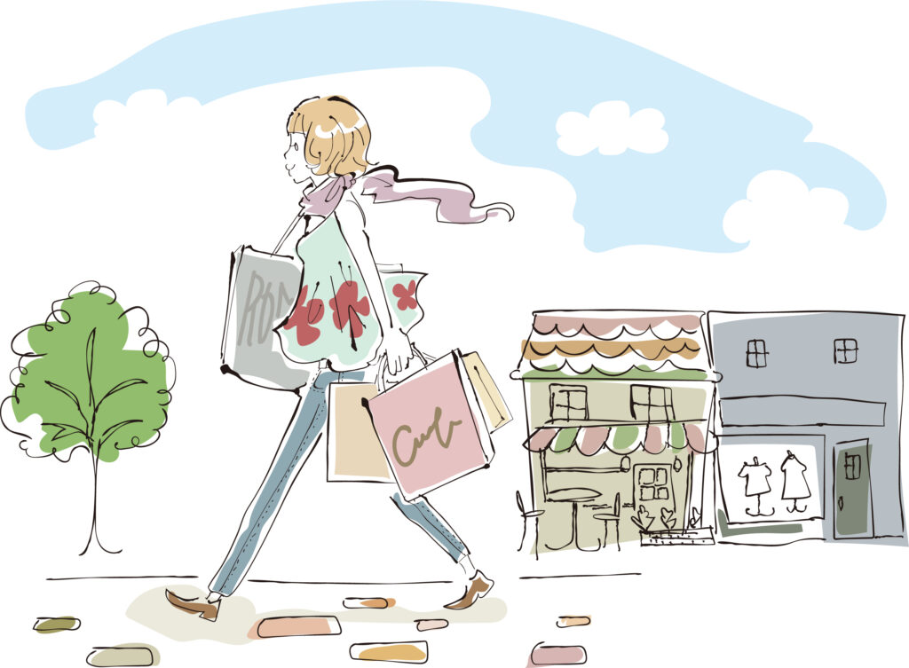 ショッピングする女性