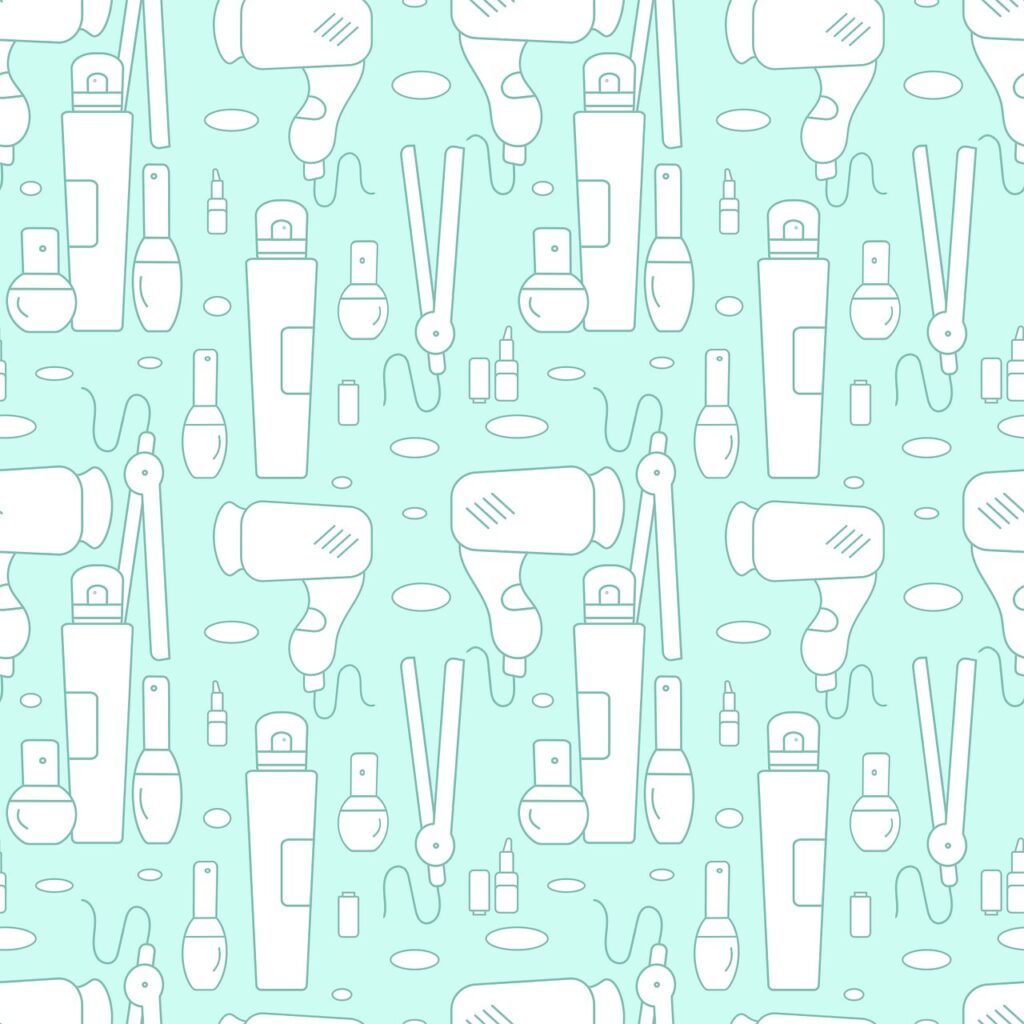 ドライヤー　イラスト　水色