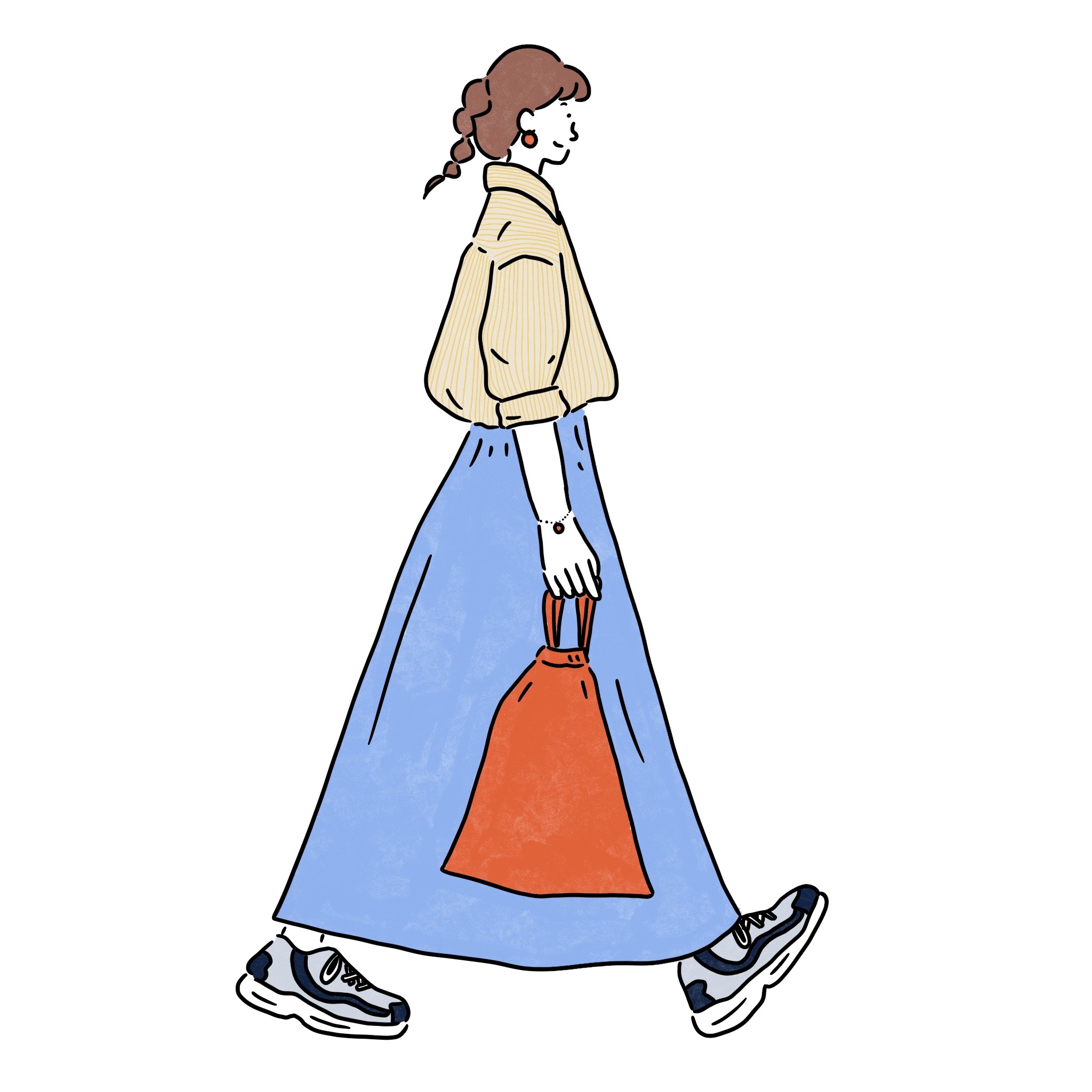 スカートを履いた女性