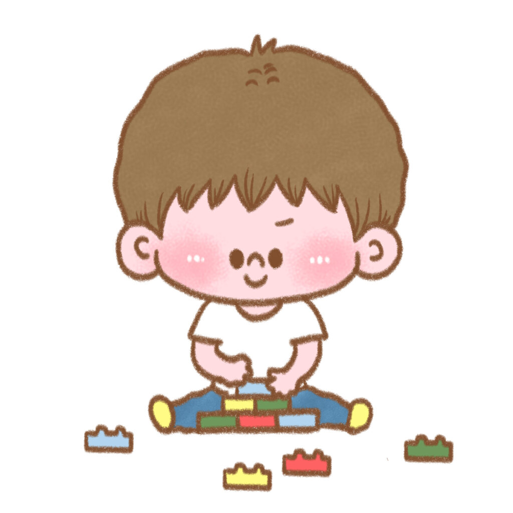 ブロックで遊ぶ男の子