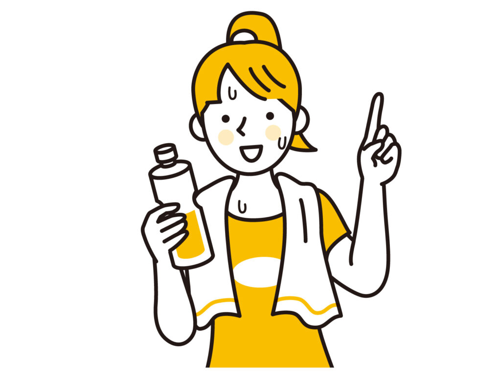 運動をして汗をかく女性