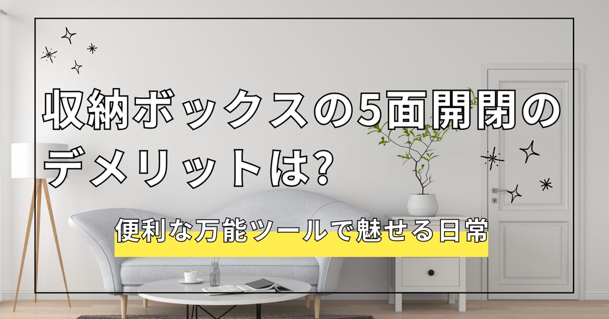 収納ボックスの5面開閉のデメリットは?便利な万能ツールで魅せる日常