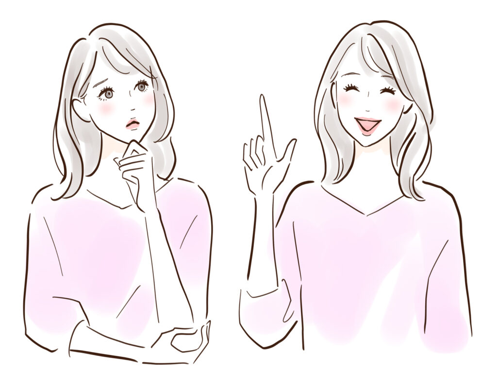 口コミを話す女性