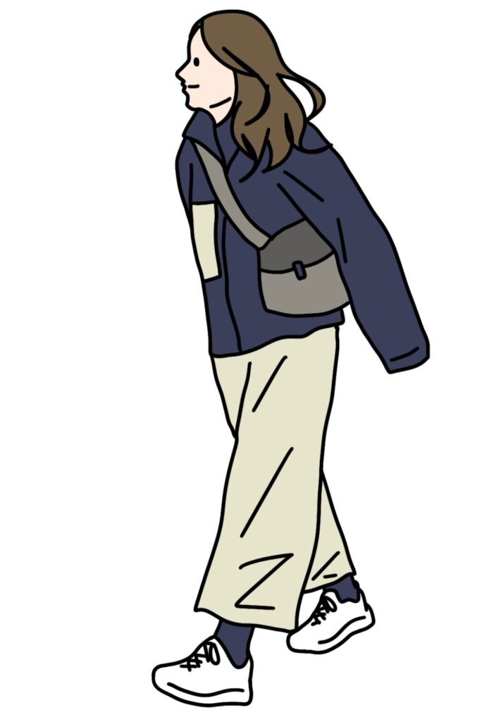 スニーカーを履いた女性