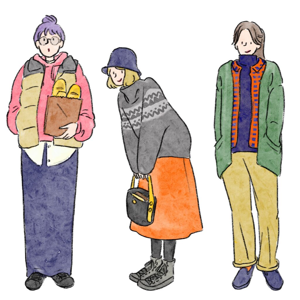 スニーカーを履いた3人の女性