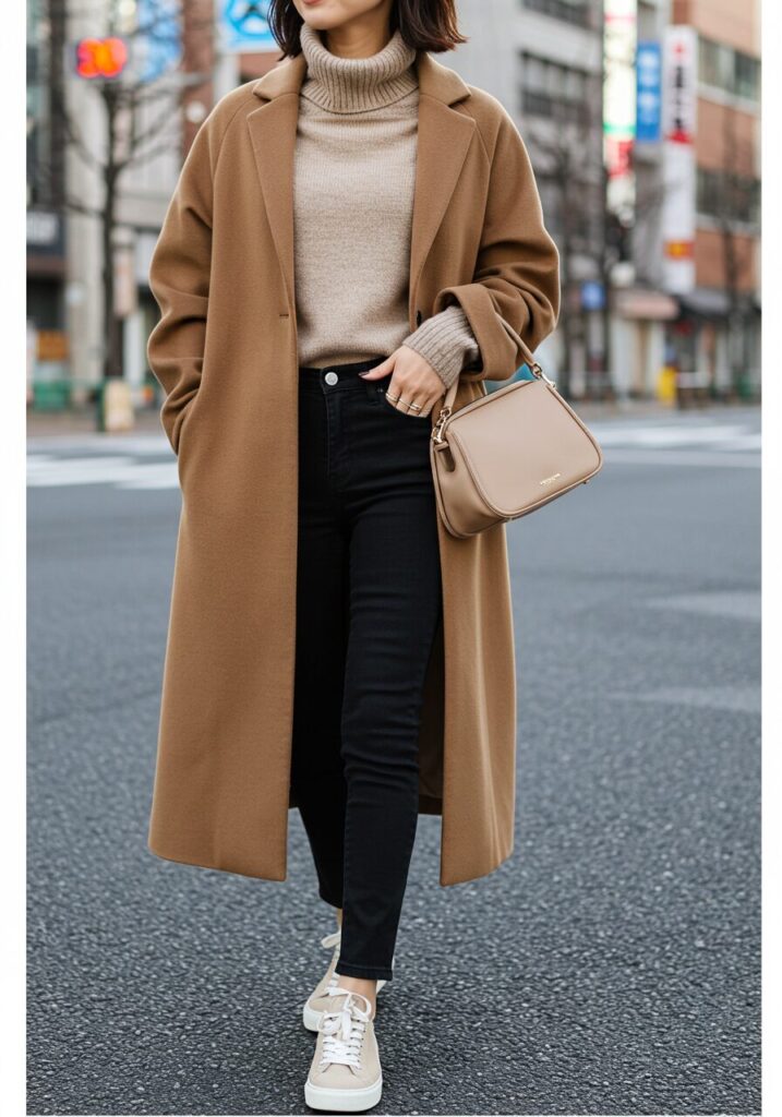 ベージュスニーカーコーデ