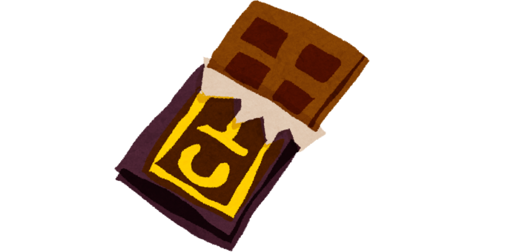 板チョコレート イラスト 半分
