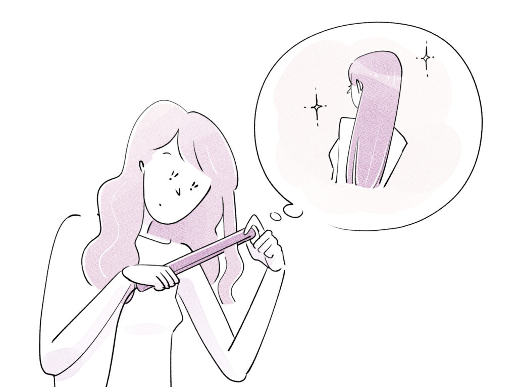 アイロンをかける女性