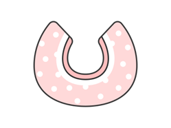 ピンクの水玉模様のスタイ