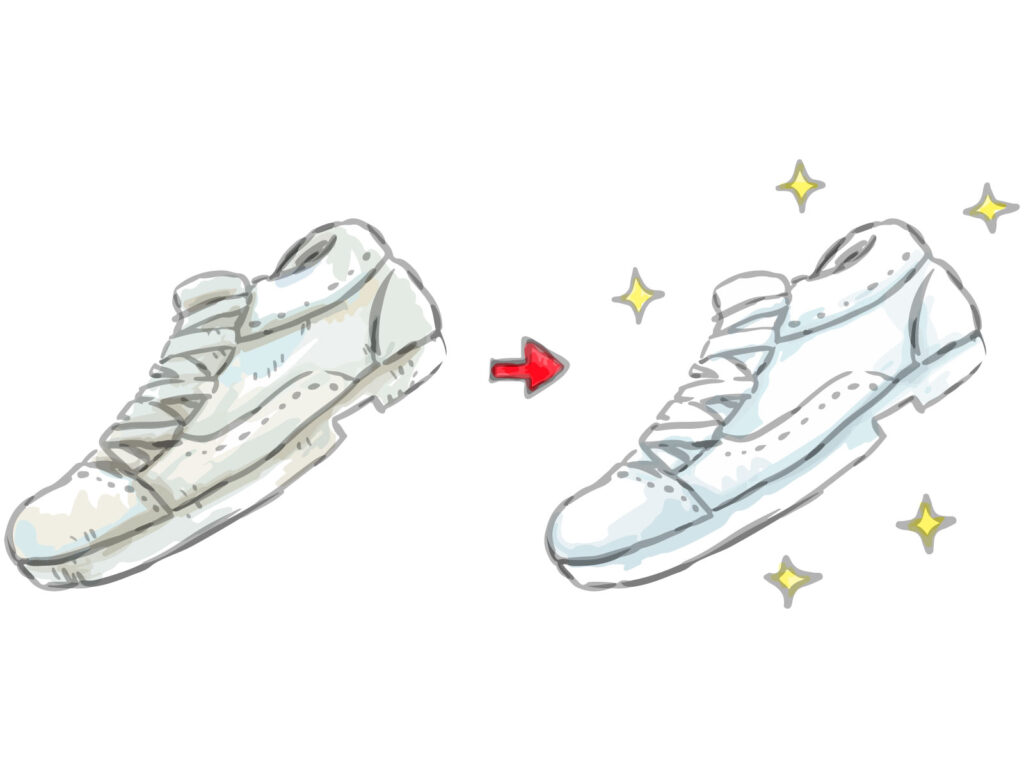 きれいになった白い靴