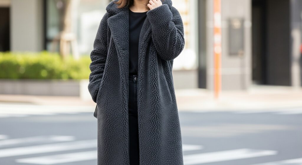 ボアコートを着る女性