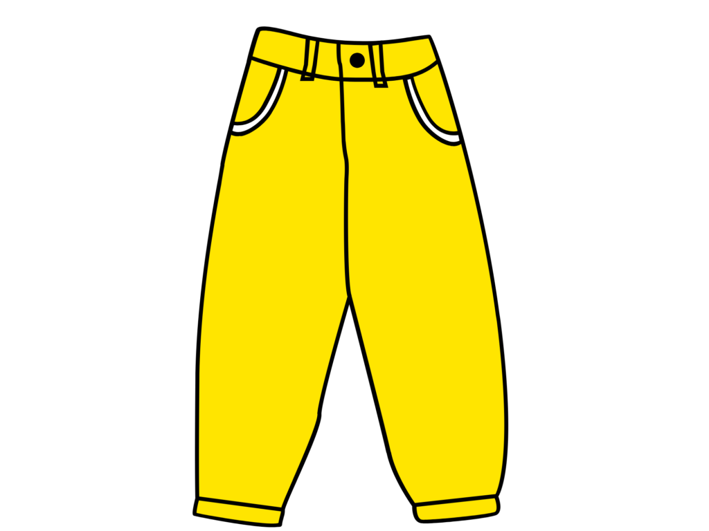 ズボン　黄色　ワイド