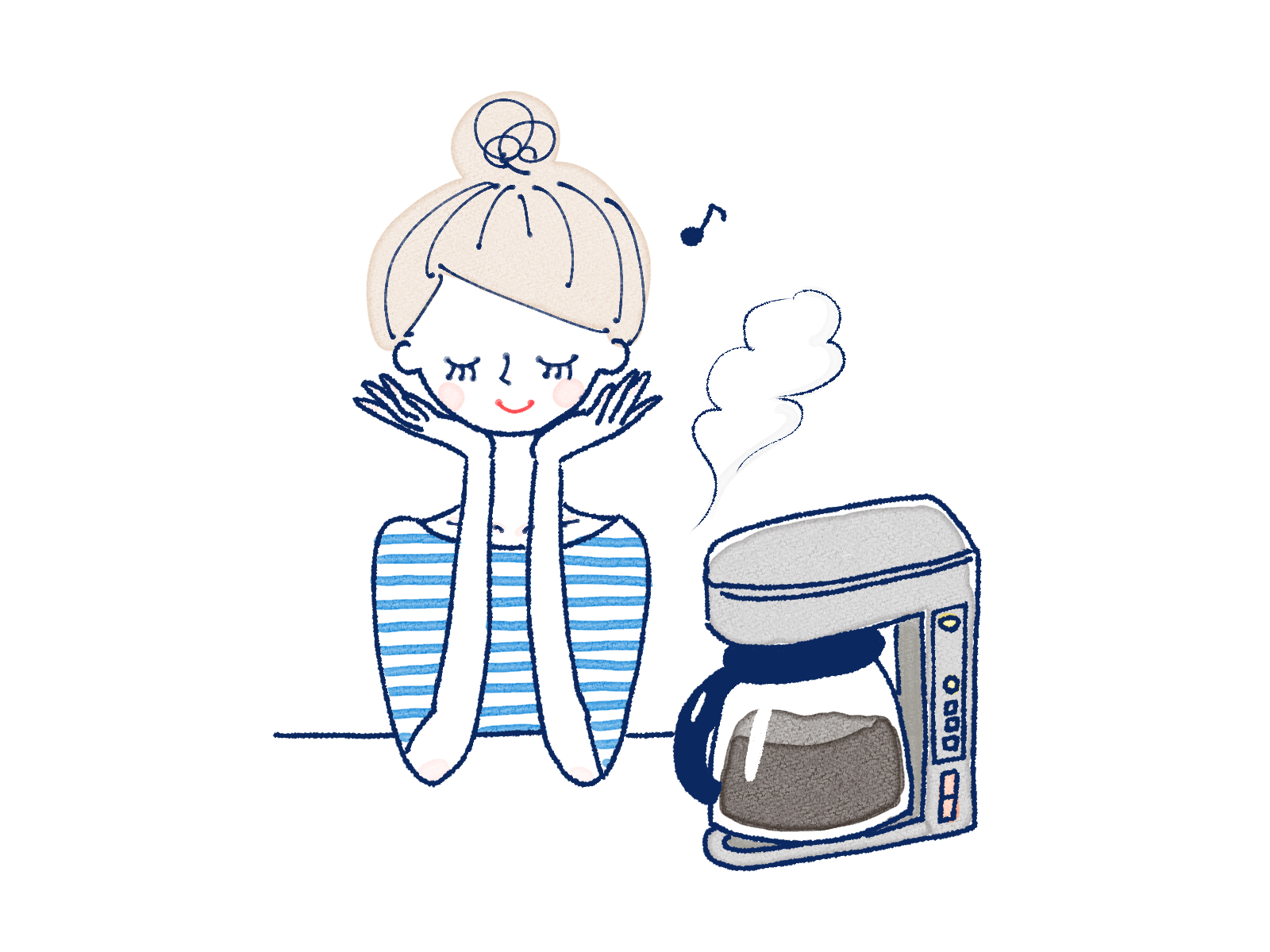 コーヒーを待つ女性