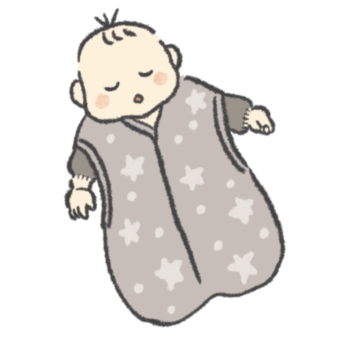 スリーパーを着る赤ちゃん