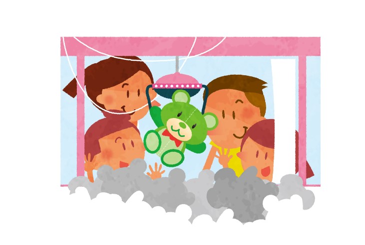 家族とクレーンゲーム