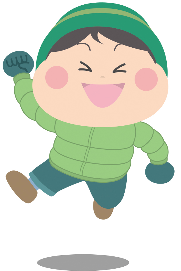 ダウンを着た男の子