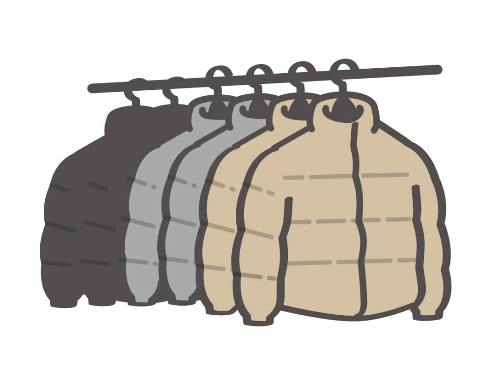 ダウンを干している