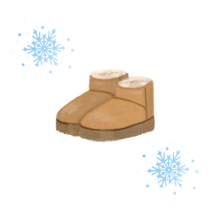 茶色のムートンブーツ