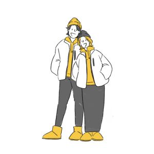 冬のコーデのカップル