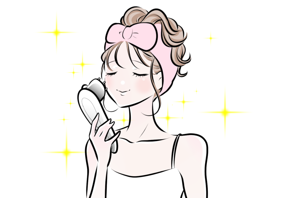 美顔器で綺麗になった女性