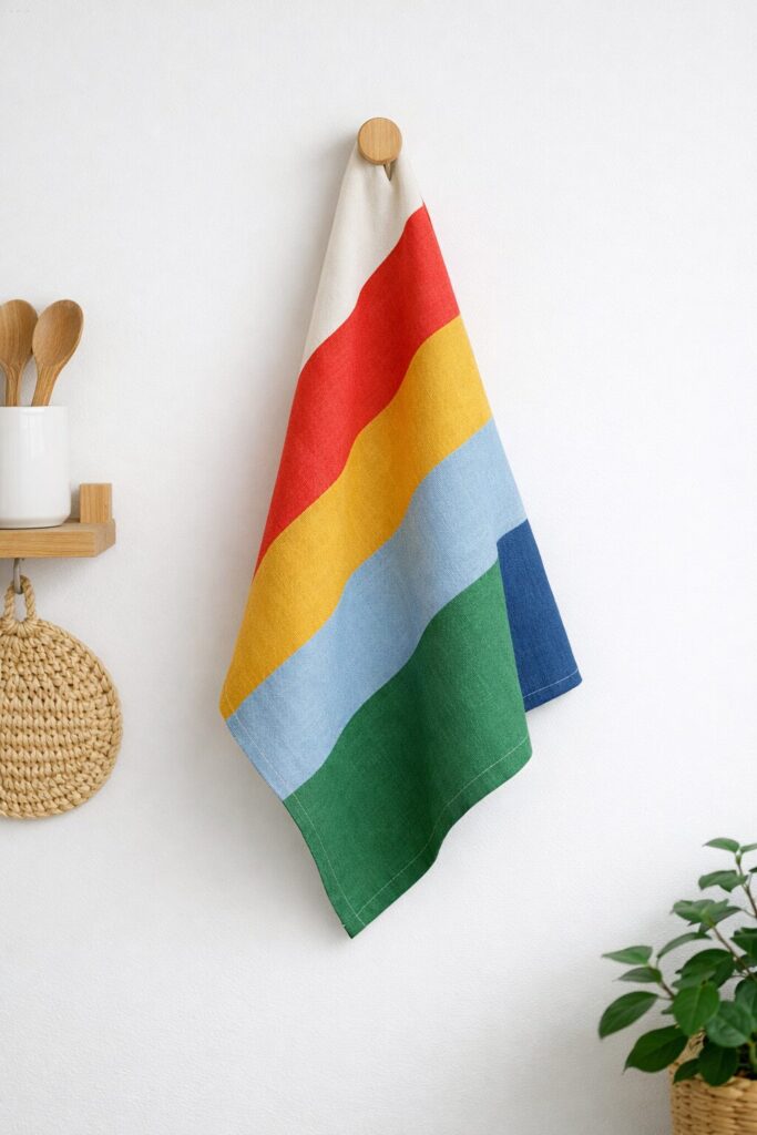 カラフルなティータオル
