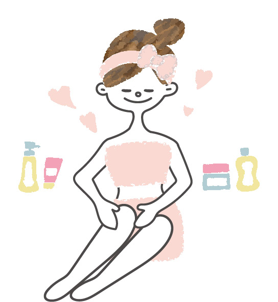 ボディケアする女性　いい匂い