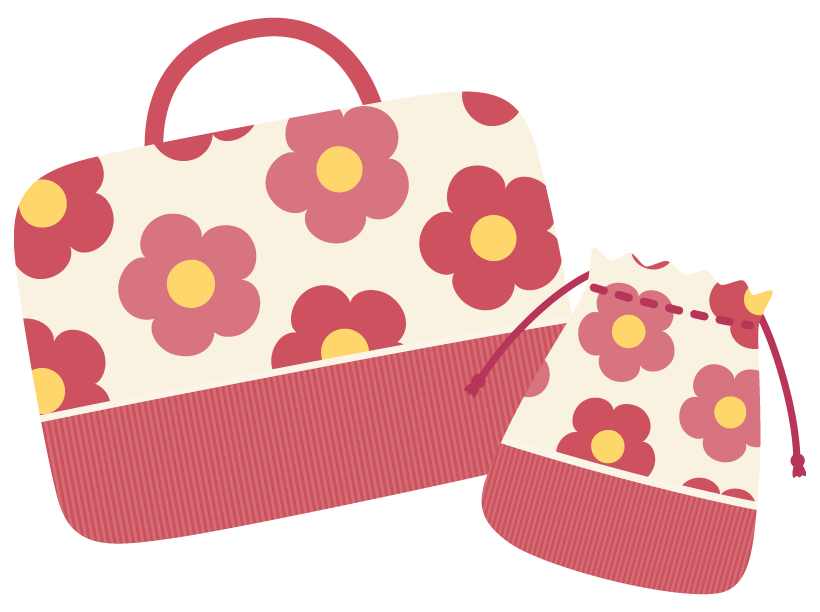 入園グッズのバッグと巾着