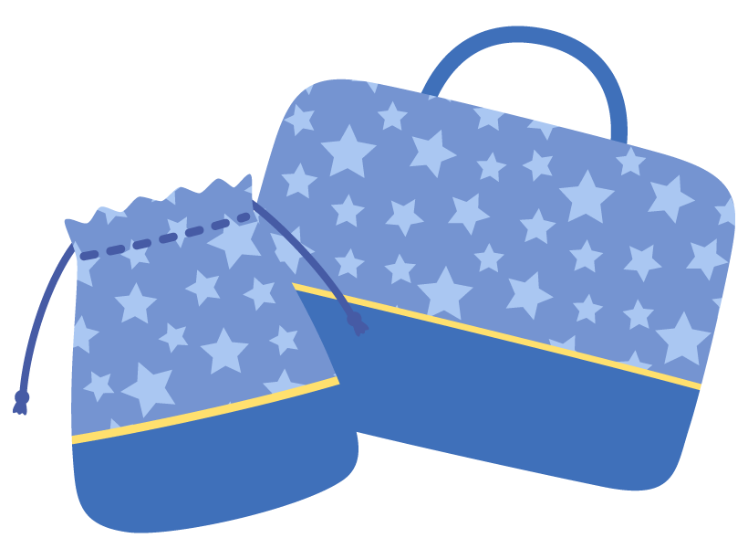 入園グッズの男の子バッグと巾着