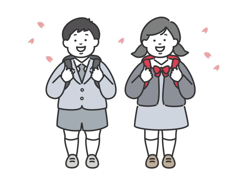 ランドセルを背負った2人