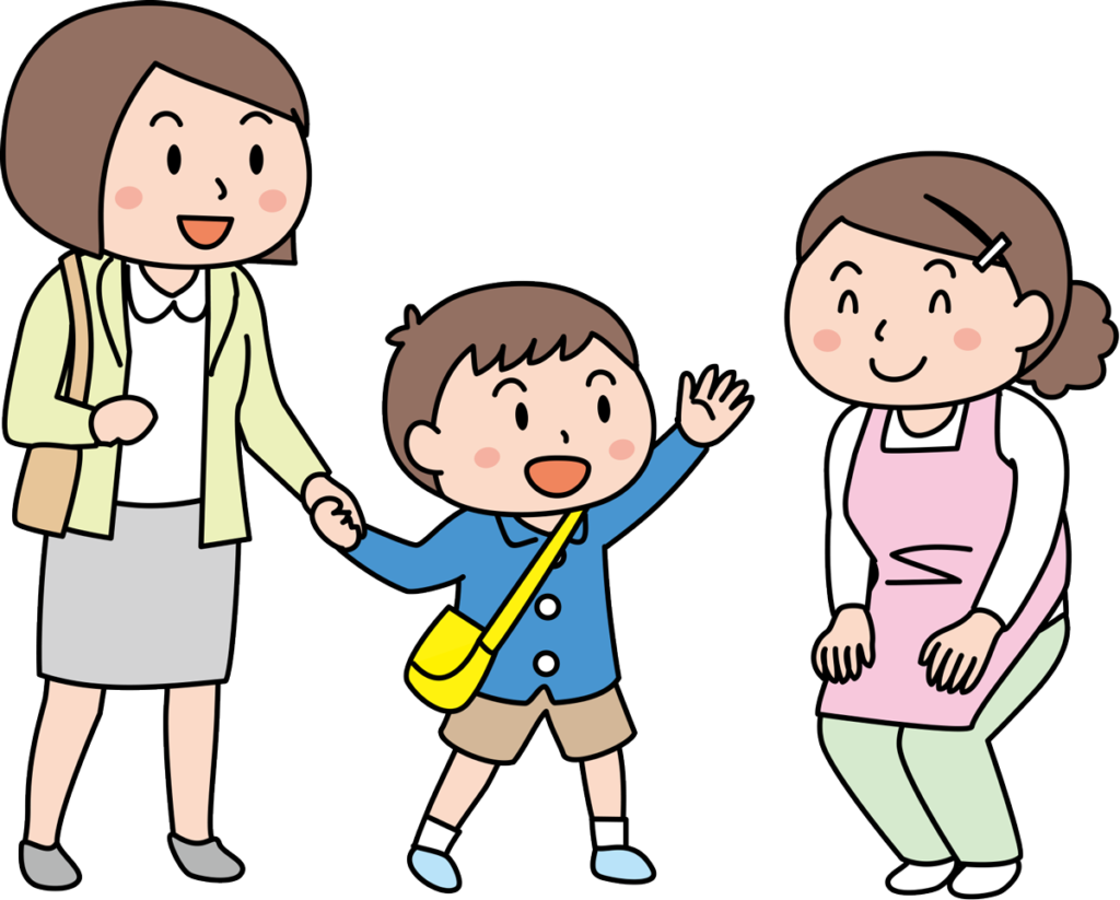 保育園に送迎する様子