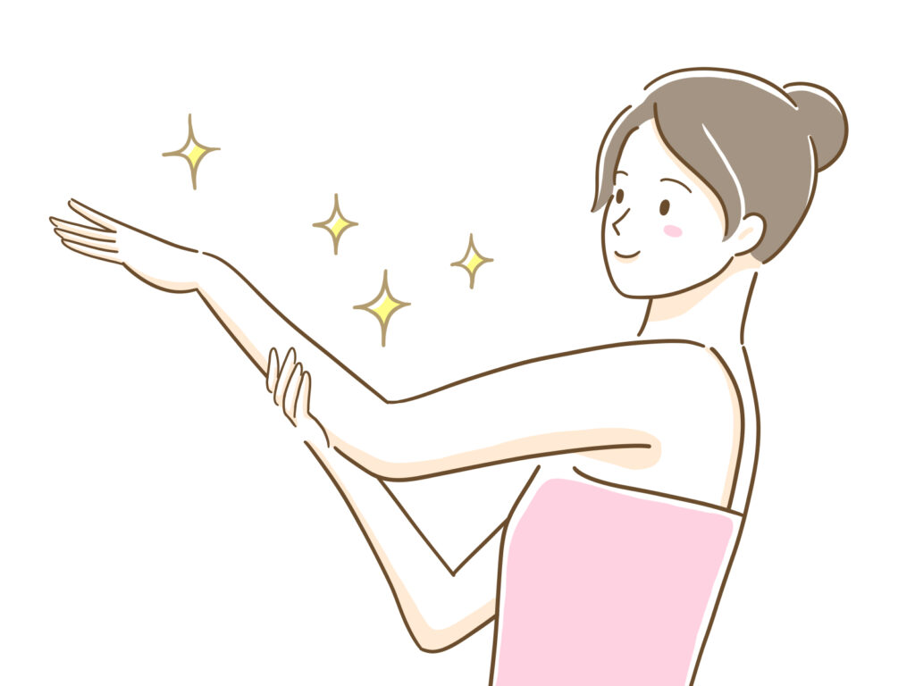 ナノガラスの脱毛器を使用した女性