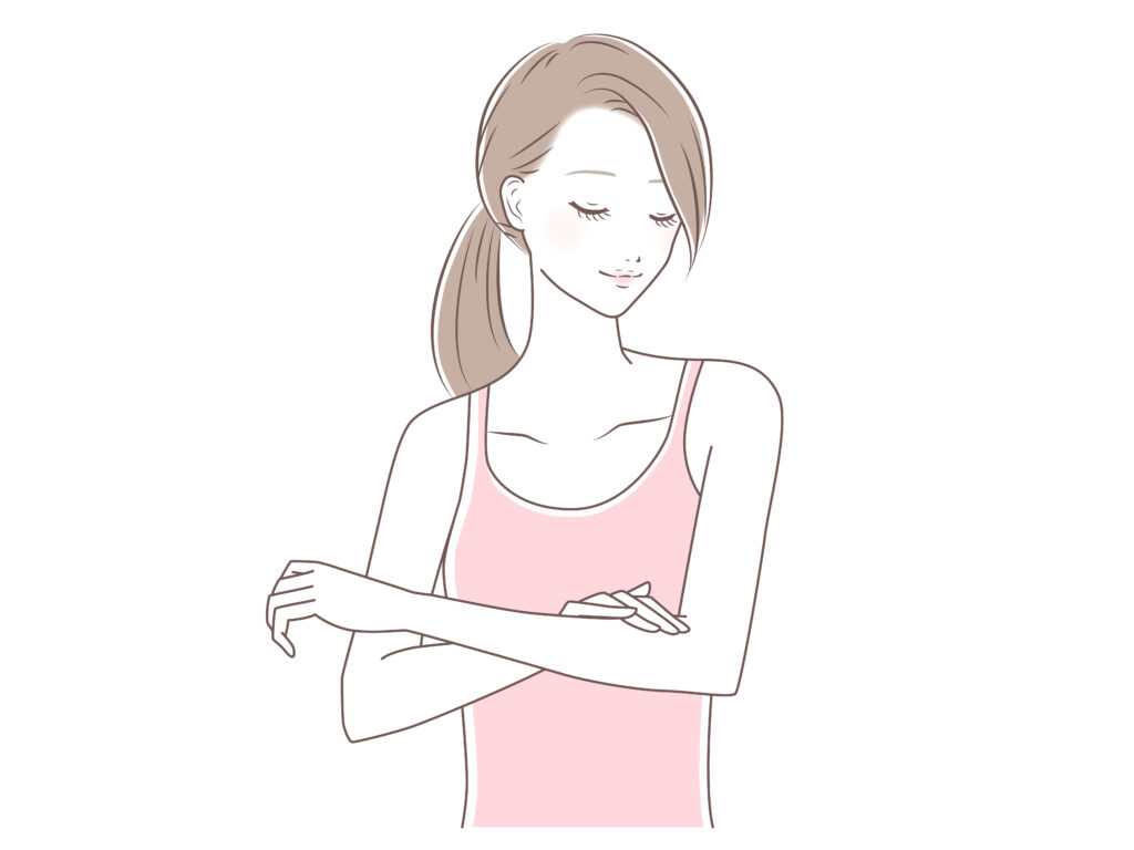 ナノガラスの脱毛器を使用した女性