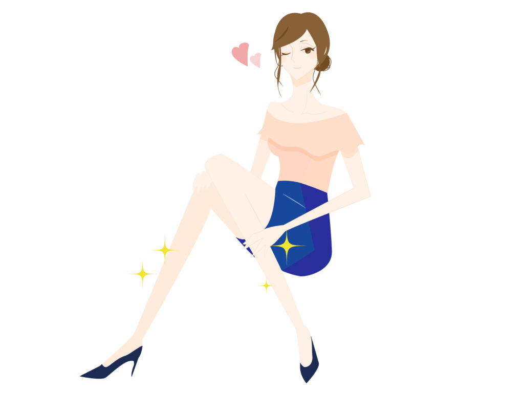 ナノガラスの脱毛器を使用した女性