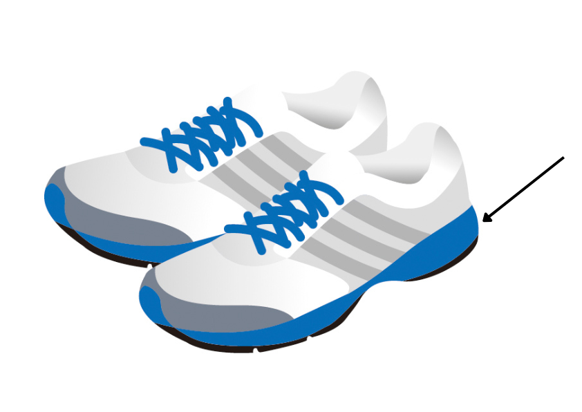 スニーカーのミッドソールを指している