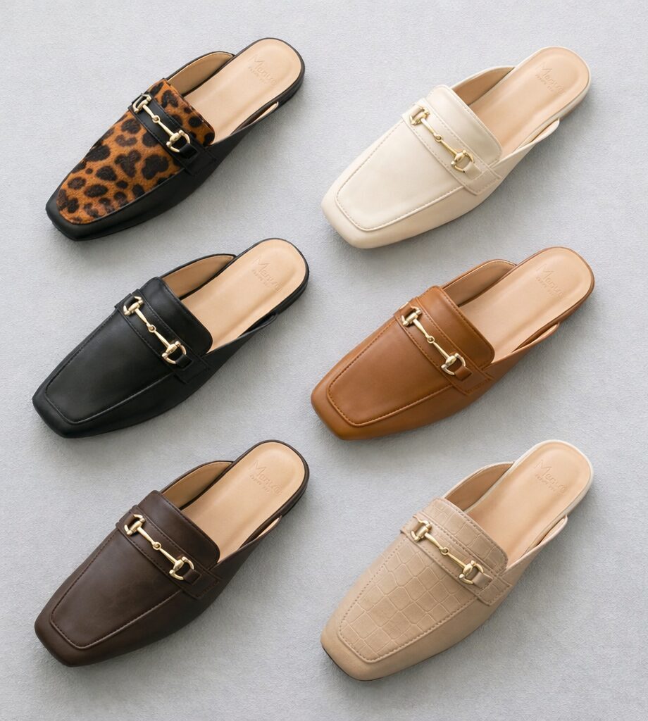 並んだローファーミュール