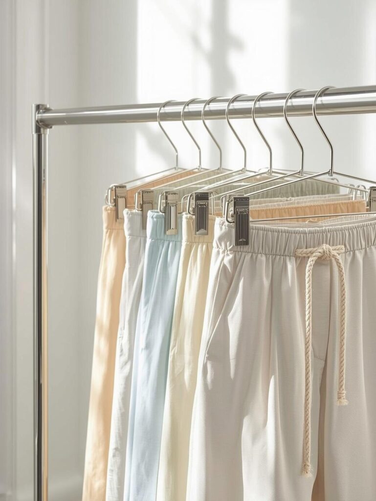 スラックスハンガーですっきり見せ