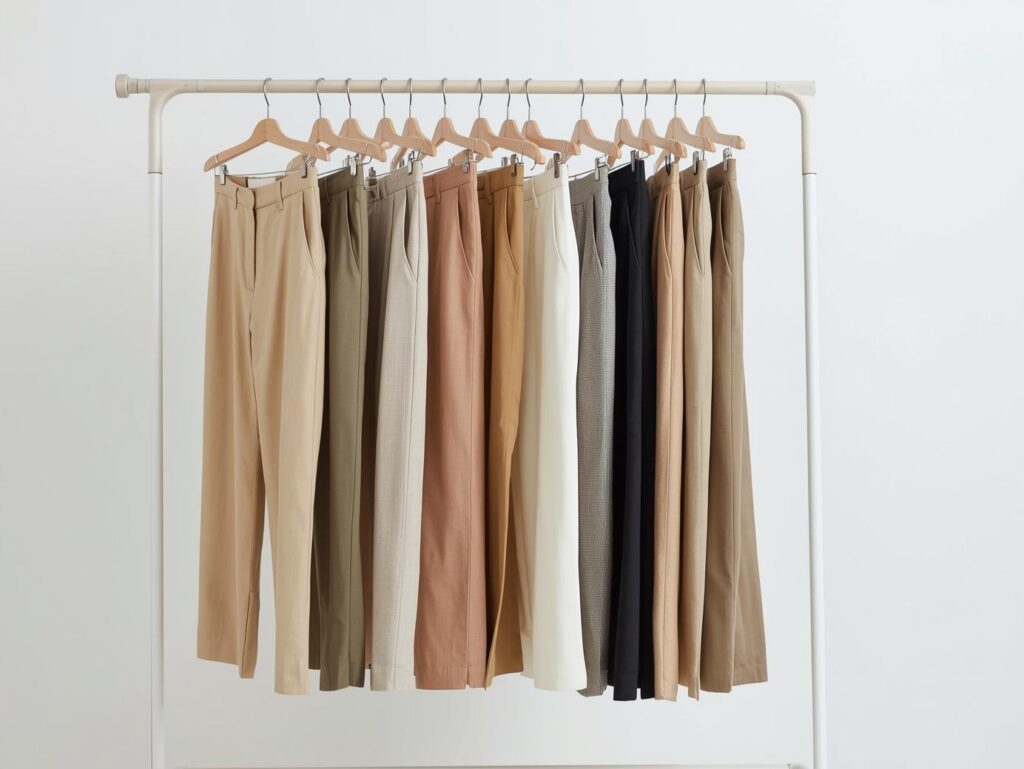 クリップ付きのスラックスハンガー