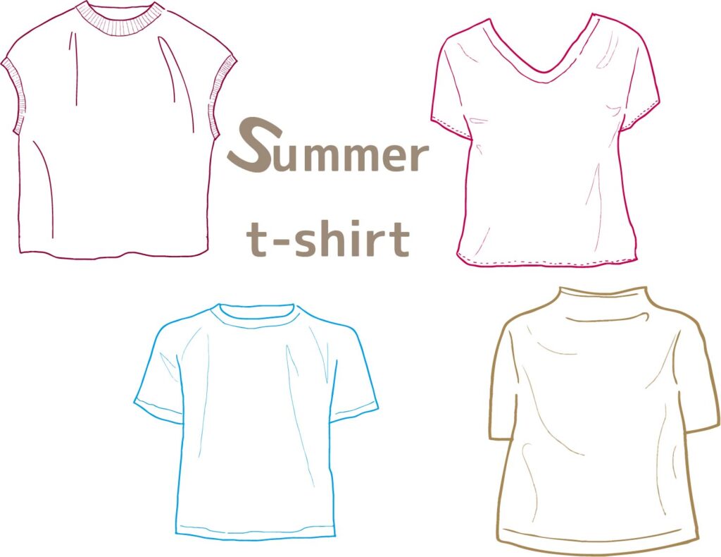 様々な形のTシャツ