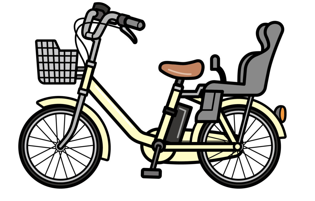 ベージュの電動自転車
